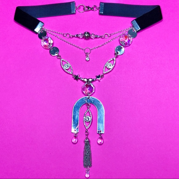 “You’re Pretty When You Cry” Handmade Swarovski Crystal & Velvet Necklace - Picture 9 of 14